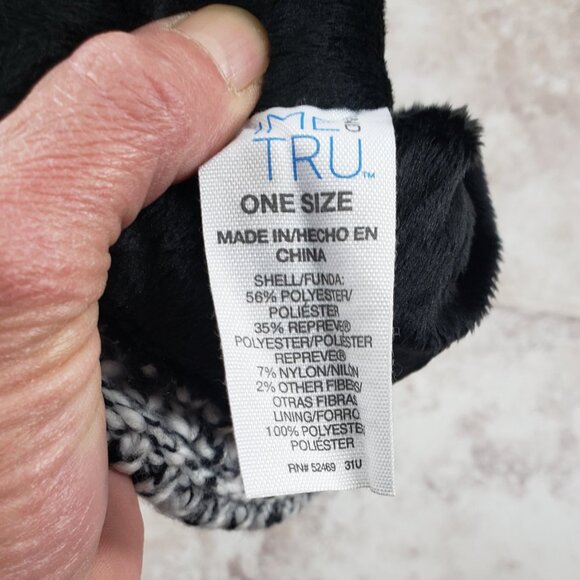 Adult Beanie Confetti Cuffed Fleece Lined No Pom Repreve Toboggan Time & Tru OS - Picture 4 of 7